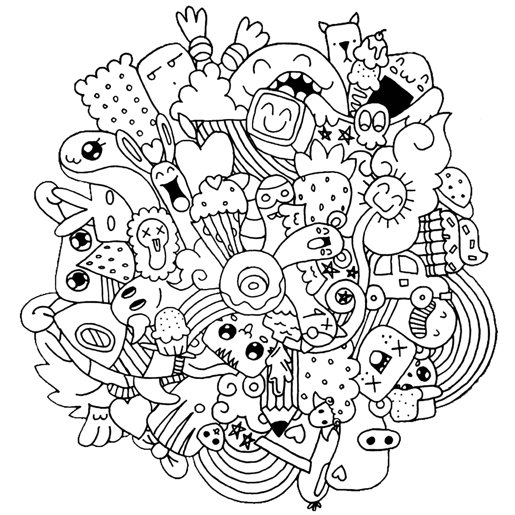 Coloring page, zentangle, doodle, mandala,... line art?